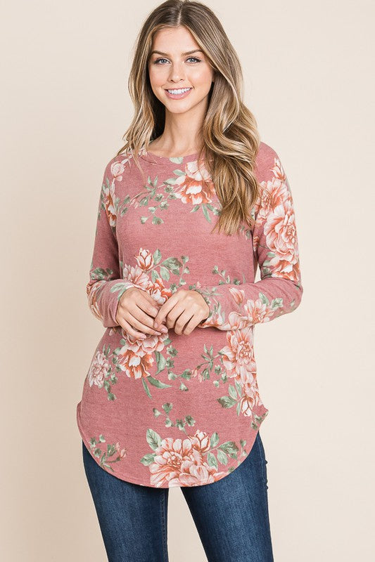 Relaxed Fit Floral Print Top by Bombom