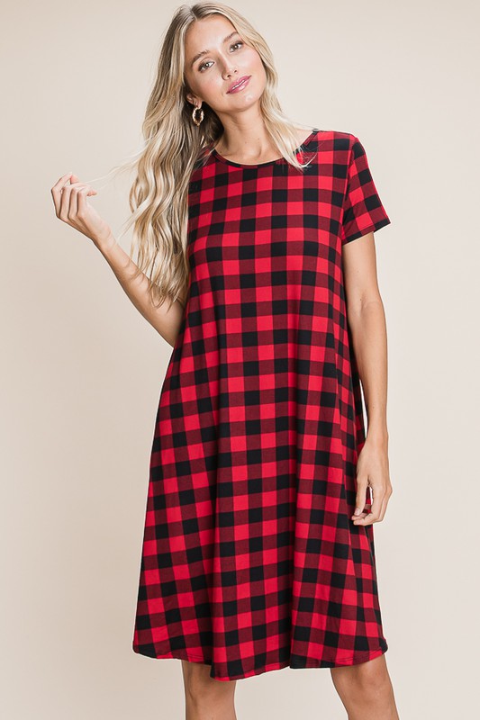 Red Check Dress by Bombom