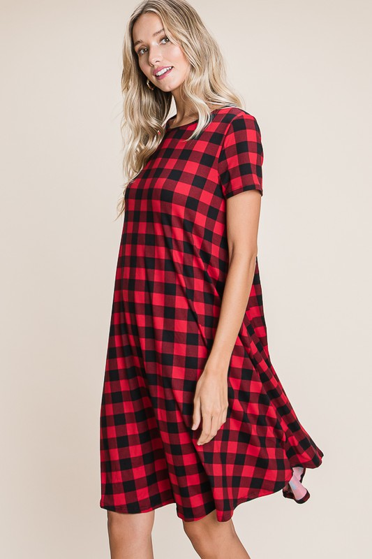 Red Check Dress by Bombom