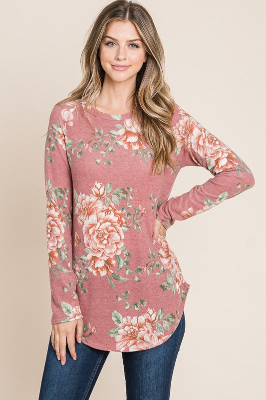 Relaxed Fit Floral Print Top by Bombom