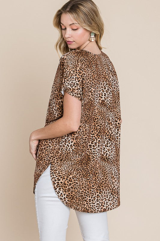 Leopard Print Tunic Top by Bombom