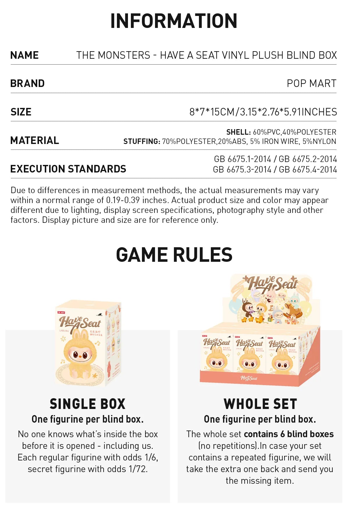 THE MONSTERS - Have A Seat Vinyl Plush Blind Box