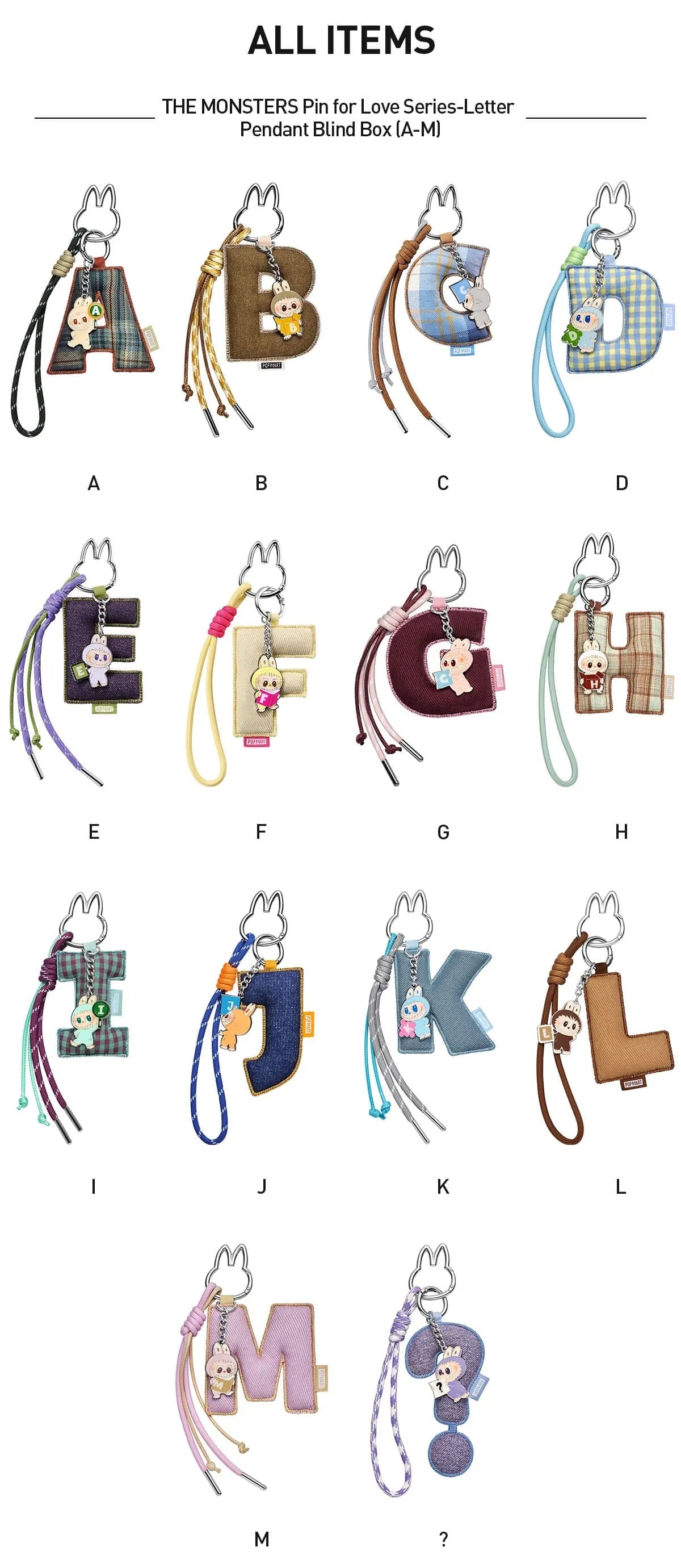 THE MONSTERS - Labubu Pin For Love Letter Pendant Series