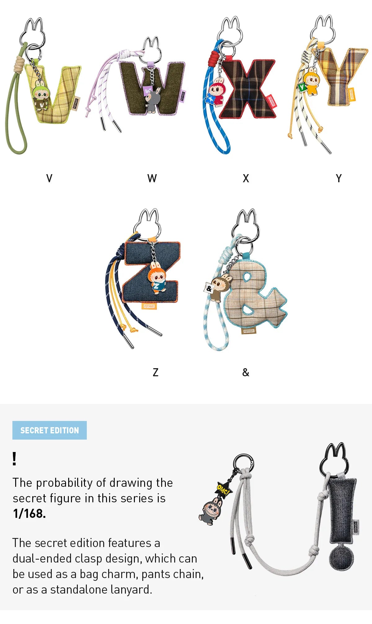 THE MONSTERS - Labubu Pin For Love Letter Pendant Series