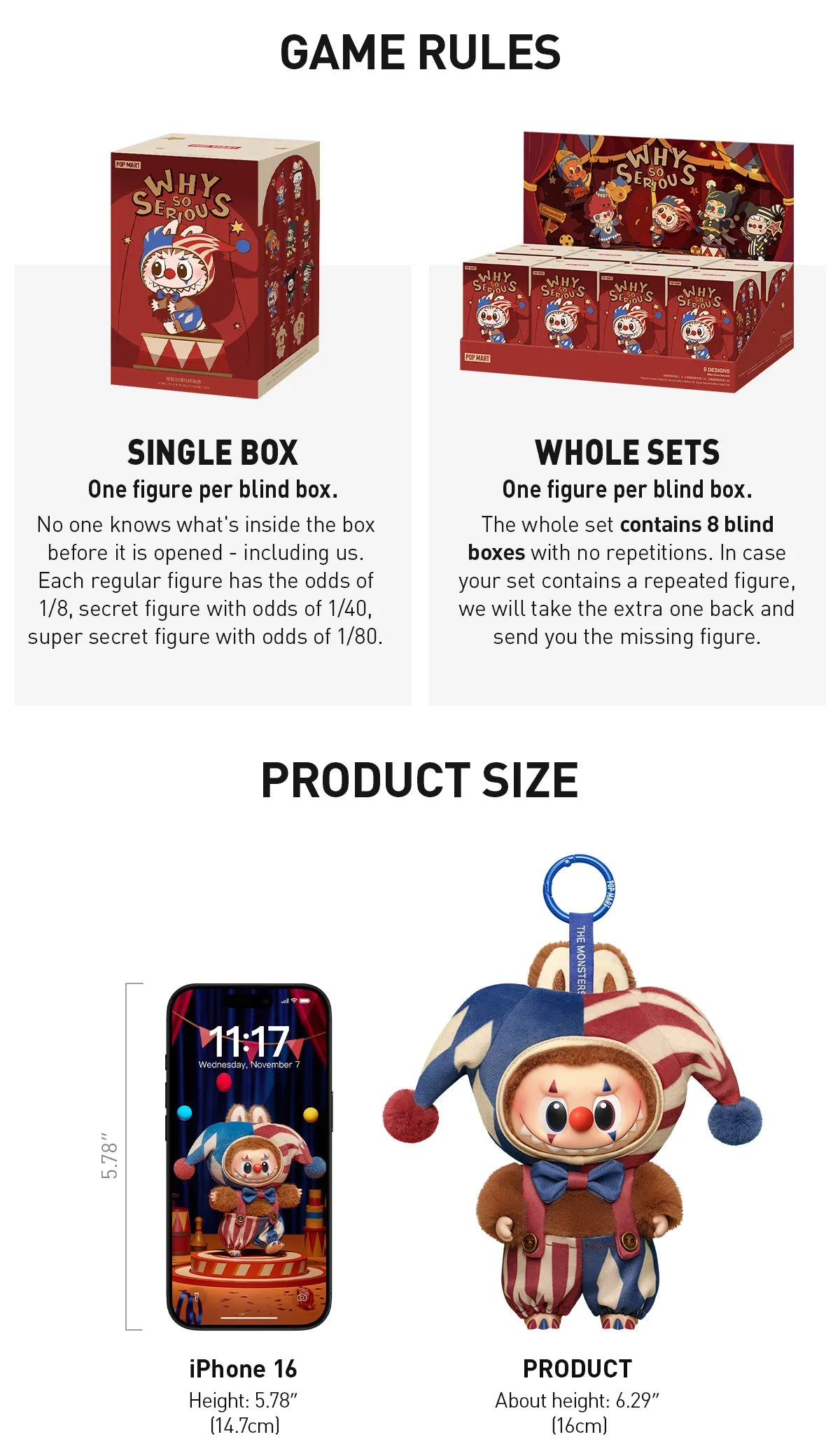 WHY SO SERIOUS Series - Vinyl Plush Pendants