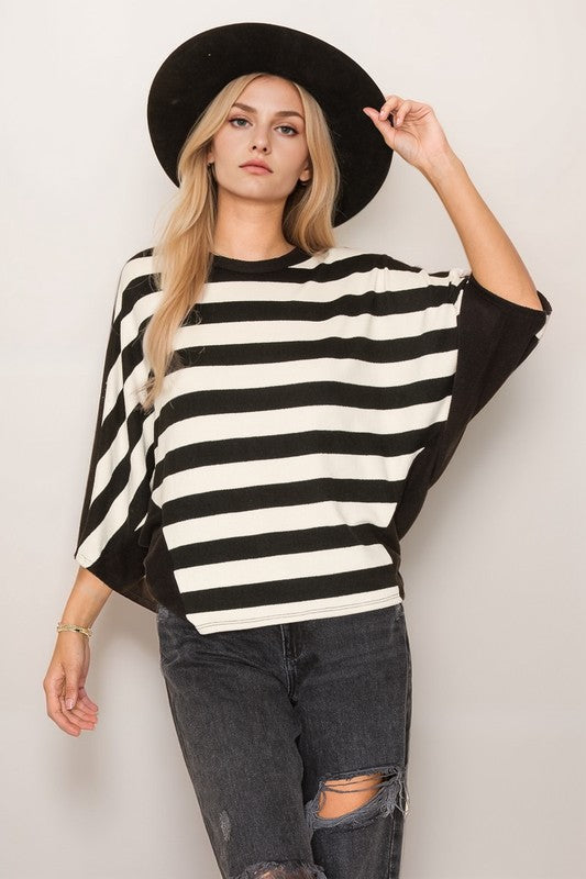 Striped Dolman Top by A.Gain