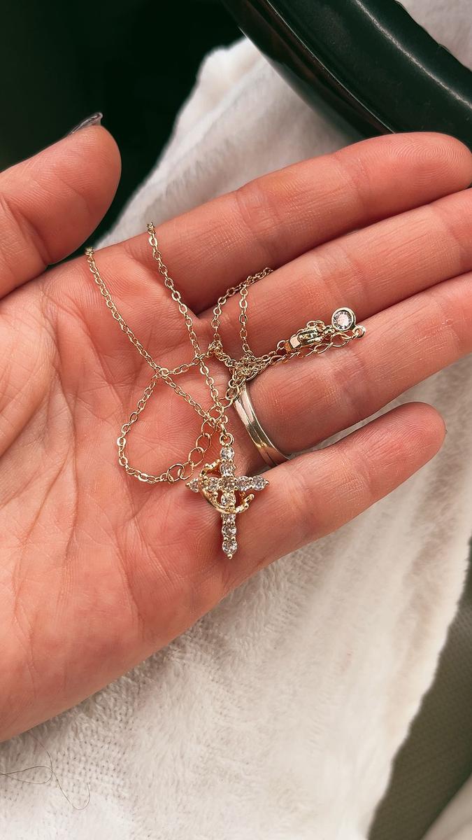 Crown + Cross Necklace