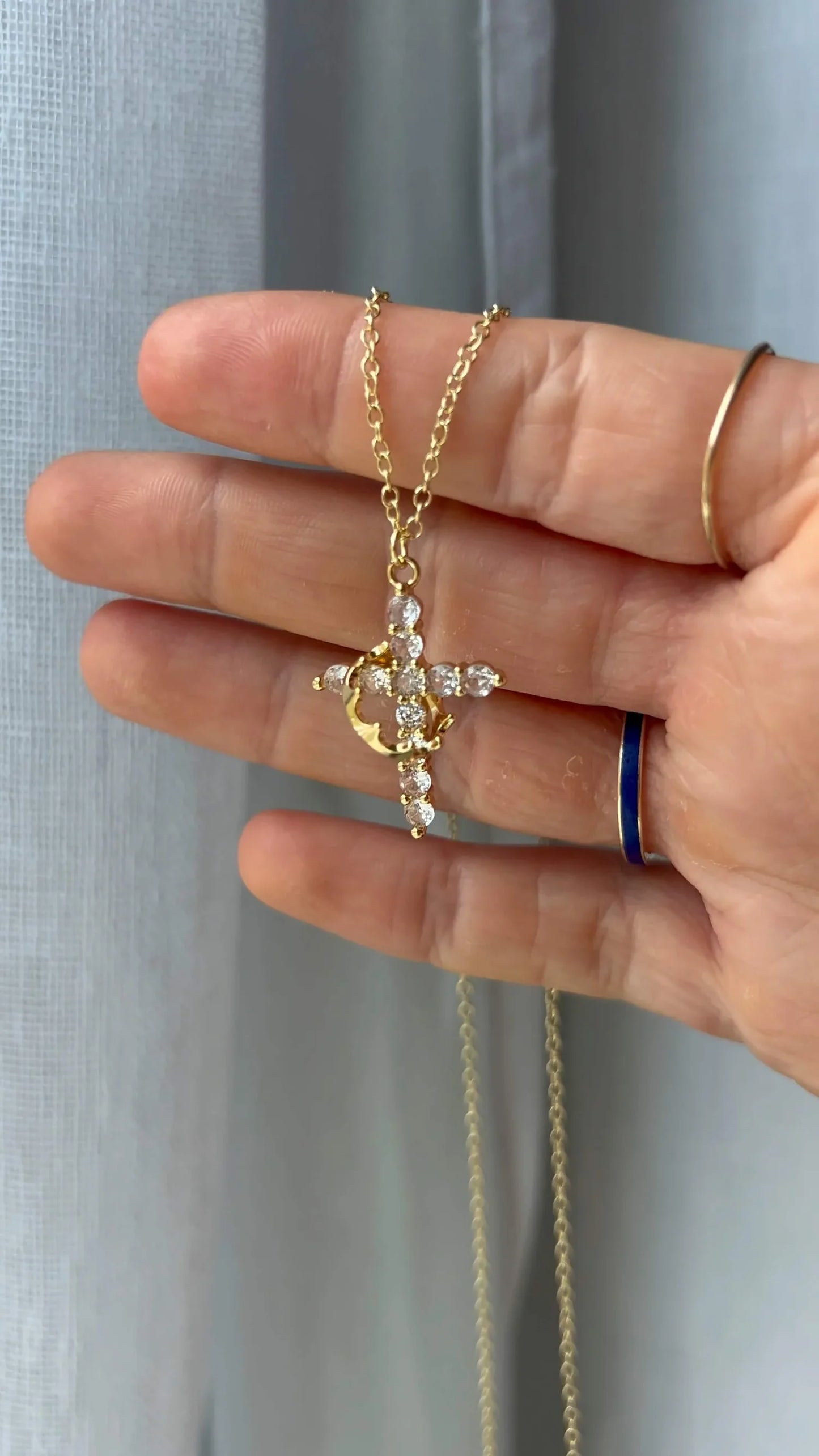 Crown + Cross Necklace